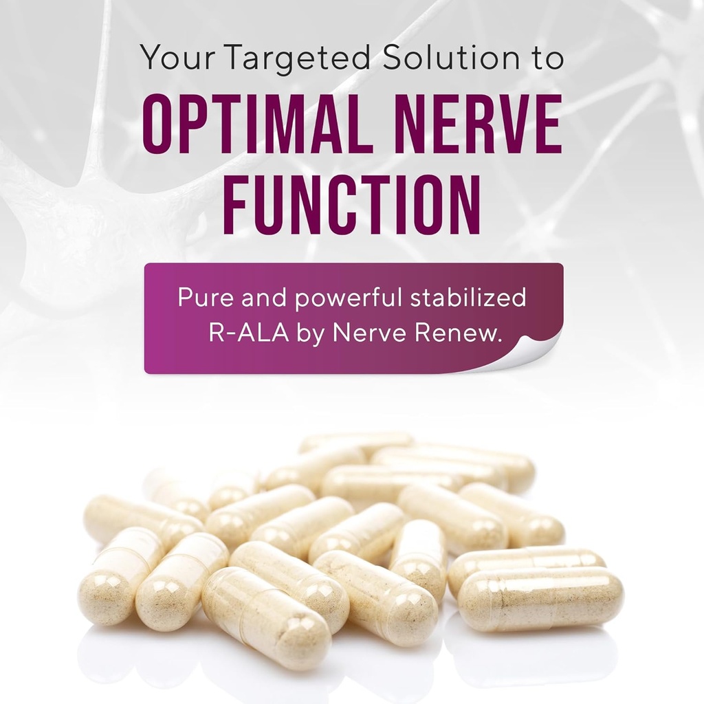 NERVE RENEW R-ALA Stabilized R Alpha Lipoic Acid 600mg Nerve Support Supplement 3 Pack 5