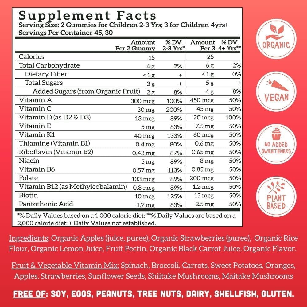 Llama Naturals Kids Multivitamin Gummies + Elderberry Gummies Bundle | No Added Sugar Cane | Vegan | Organic | 2 Bottles 4