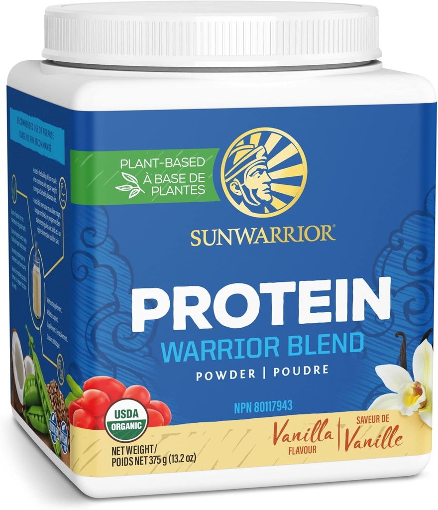 Sunwarrior - Warrior Blend, Plant Based, Raw Vegan Protein Powder with Peas & Hemp, Vanilla, 15 Servings, 13.2 Ounce 2