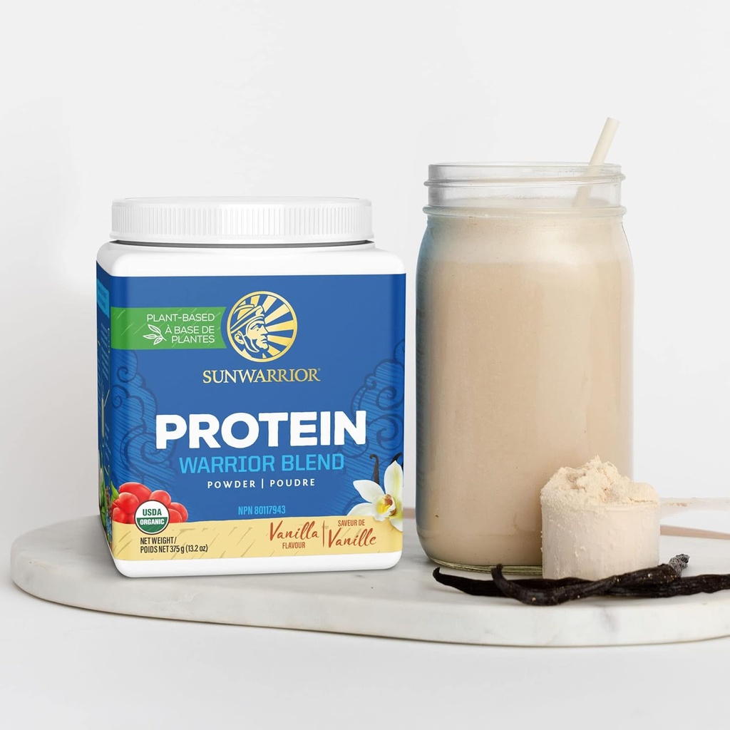 Sunwarrior - Warrior Blend, Plant Based, Raw Vegan Protein Powder with Peas & Hemp, Vanilla, 15 Servings, 13.2 Ounce 5