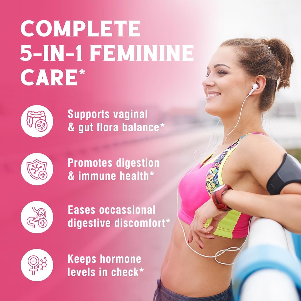 Women's Probiotics 100 Billion CFU 30 Capsules & Magnesium Complex Supplement 6 in 1, 120 Capsules 4