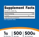 Nutricost L-Tyrosine Powder 500 Grams - Pure L-Tyrosine Powder 1000mg Per Serving 3