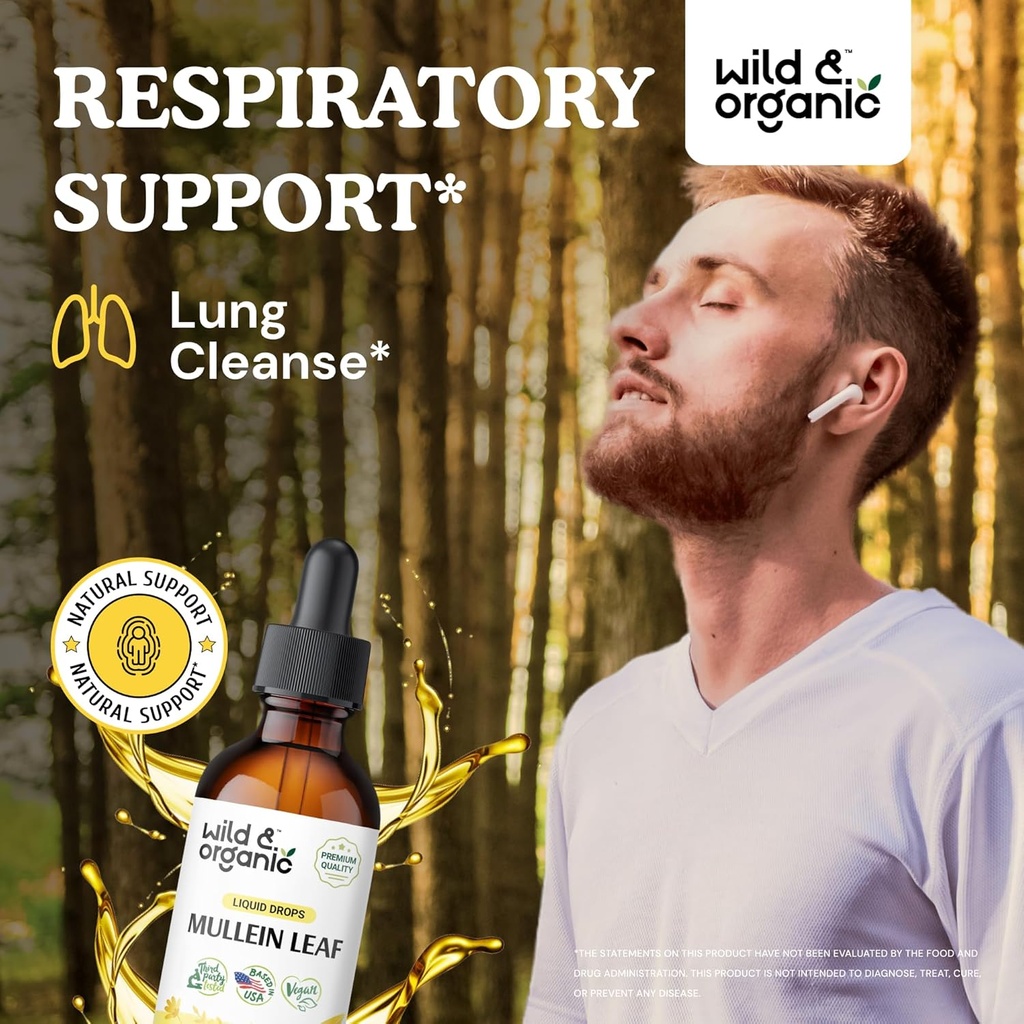 Wild & Organic Mullein Drops 2 oz & Chlorophyll Gummies 60 Chews 3