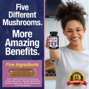 Lion's Mane Mushroom Supplement | 120 Capsules: Alpha Brain Enhancement of Cognitive Clarity, Focus with Our Specialty Blend 4 Mushroom Mycelium Formula 6