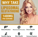 1400 mg Liposomal Glutathione, Superior Absorption Complex Reduced Glutathione Supplement with Vitamin C, Hyaluronic Acid, Master Antioxidant for Liver Detox, Brain, Skin 5