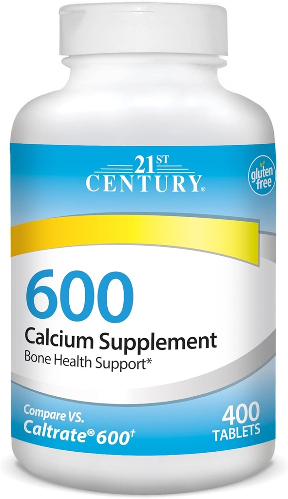 21st Century Calcium Supplement, 600 mg Tablets, 400 Count & Swisspers Premium Cotton Swabs, 300 Count Pack 3