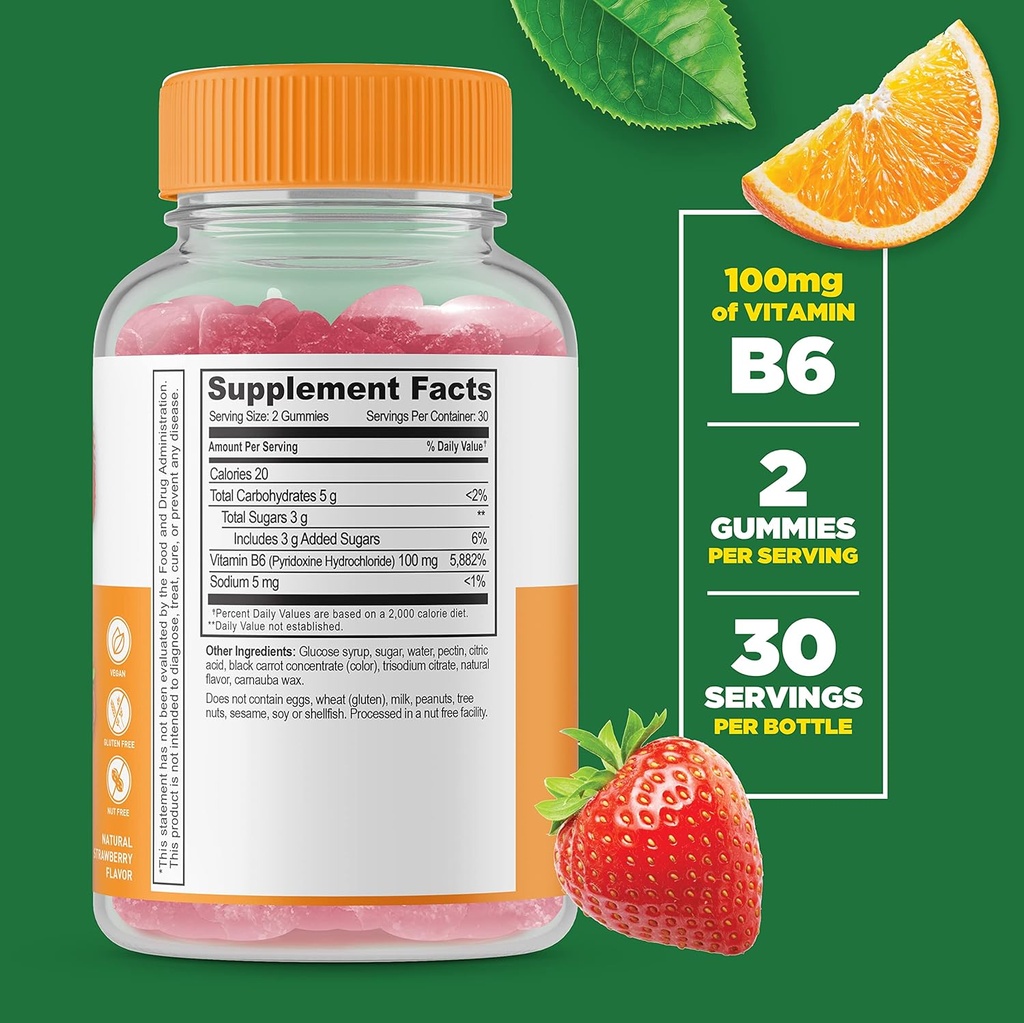 Lifeable Magnesium + Vitamin B6, Gummies Bundle - Great Tasting, Vitamin Supplement, Gluten Free, GMO Free, Chewable Gummy 4