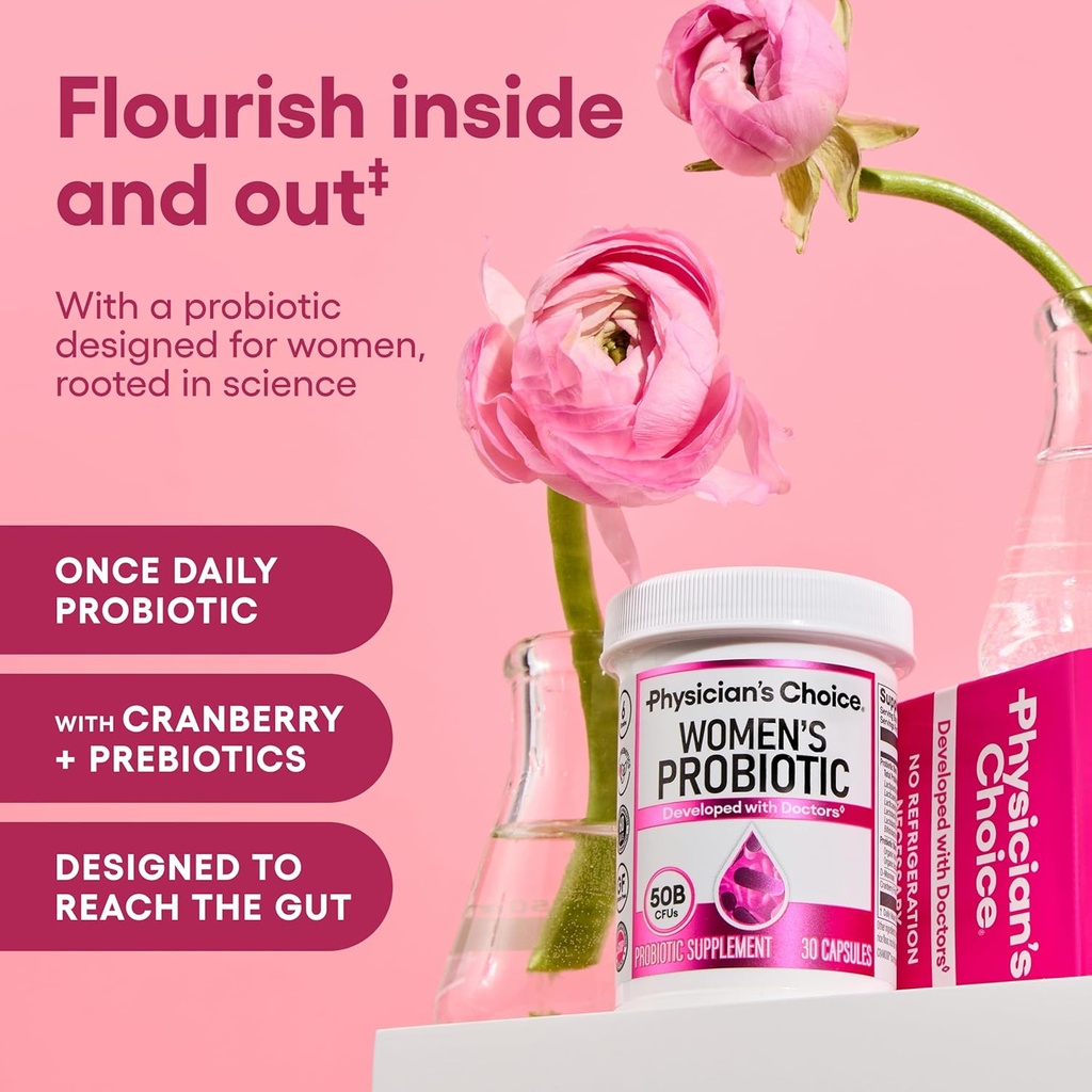 Physician's CHOICE Total Womens Menopause Support Bundle - Womens Probiotic + Menopause Probiotic 30ct 3