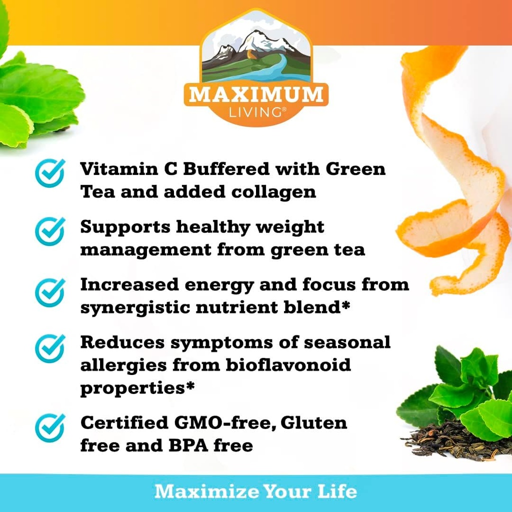 Maximum Living Solu-C with Green Tea, 120 Capsules 5