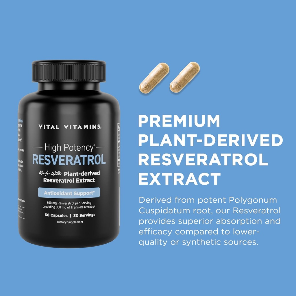 Vital Vitamins Resveratrol Capsules + Probiotic Complex 3
