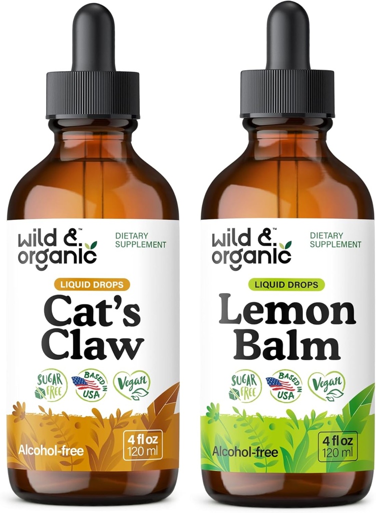 Wild & Organic Cat's Claw Tincture 4 fl oz & Lemon Balm Tincture 4 fl oz 2