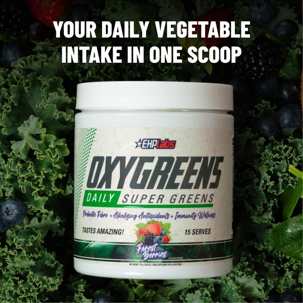 EHP Labs OxyGreens Super Greens Powder - Spirulina & Chlorella Superfood, Green Juice Powder & Greens Supplements with Prebiotic Fibre, Antioxidants & Immunity Support, 30 Serves (Guava Paradise) 6