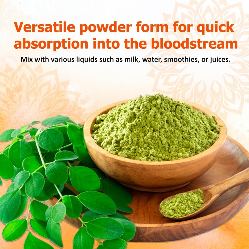 Reddy Naturals Aryana Moringa Powder - Organic Moringa Leaf Extract Superfood Powder – Great-Tasting, Fast-Dissolving Moringa – 4.2 oz (120 g) 6