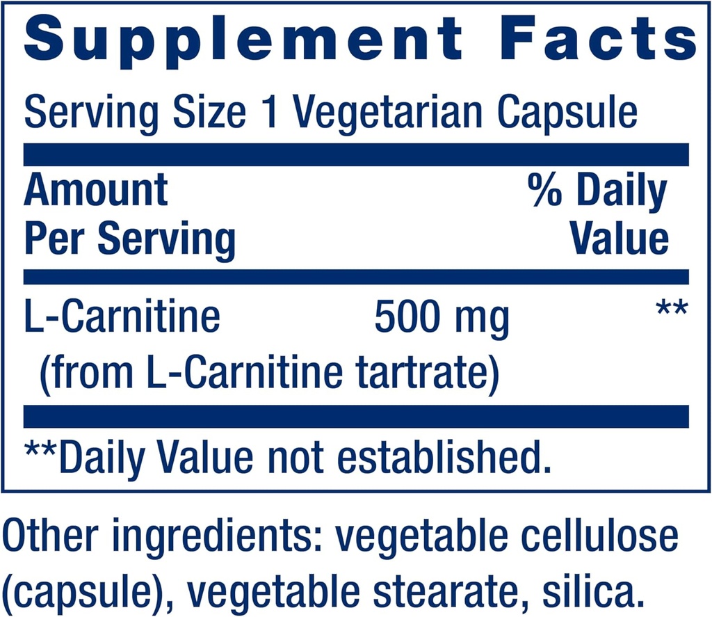 Life Extension L-Carnitine – 500 mg, Energy Supplement, Memory Supplement – Free Form Amino Acid, Nitric Oxide Support – Gluten-Free, Non-GMO, Vegetarian – Two Pack - 2 x 30 Capsules 4