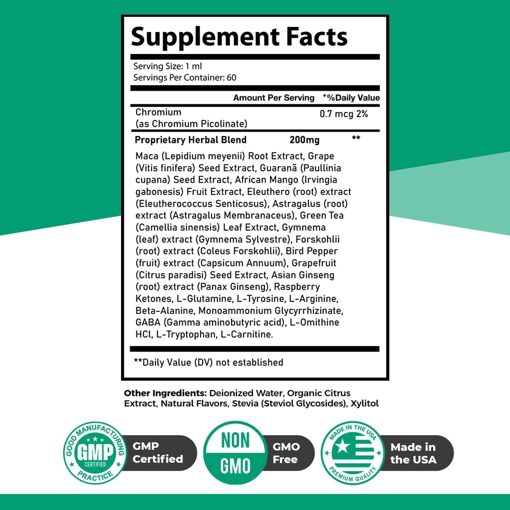 GlucoFreedom Supplement Drops – Plant-Based Liquid Blend with Astragalus & Grape Seed – Non-GMO, GMP-Certified, Made in USA – 2oz, 60ml, 3 Month Supply 4