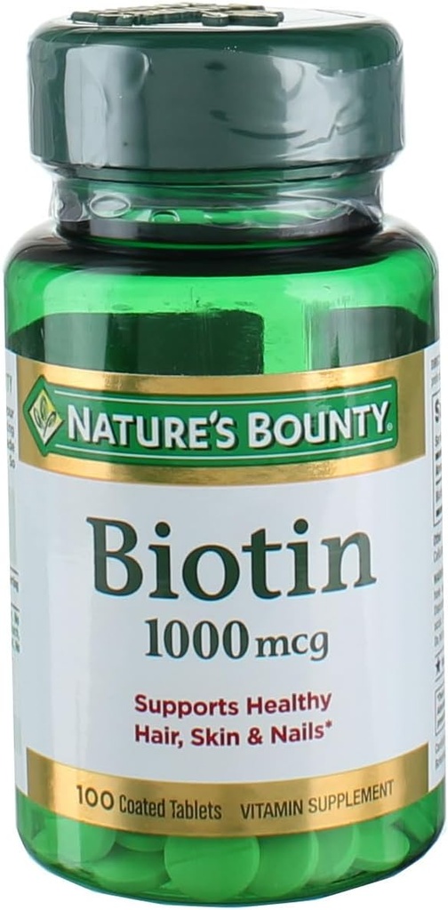 Nature's Bounty Biotin 1000 mcg Vitamin Supplement Tablets 100 ea (Pack of 2) 2