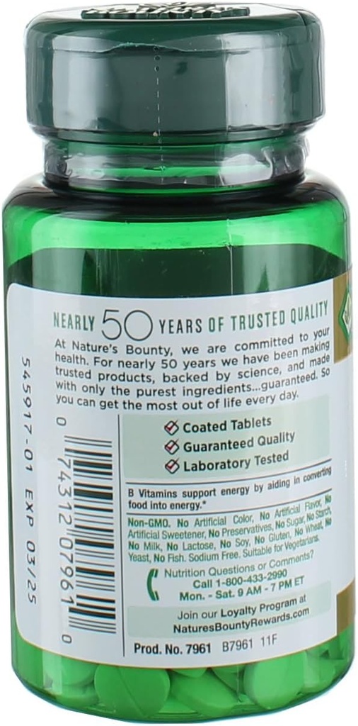 Nature's Bounty Biotin 1000 mcg Vitamin Supplement Tablets 100 ea (Pack of 2) 3