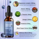 Magnesium Glycinate Liquid Drop 21 in 1 Magnesium Complex with Vitamin D3,K2,B6 & B12 Plus L-Theanine Omega-3 Sea Moss Extract for Energy,Sleep,Joint,Heart Health Sugar Free Blueberry Flavor,2 Fl Oz 3