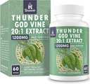 1200 MG Thunder God Vine Root Extract 20:1 Supplement, Tripterygium Wilfordii Herbal Supplement, Vegan Formula with Lei Gong Teng Extract, 60 Capsules 2