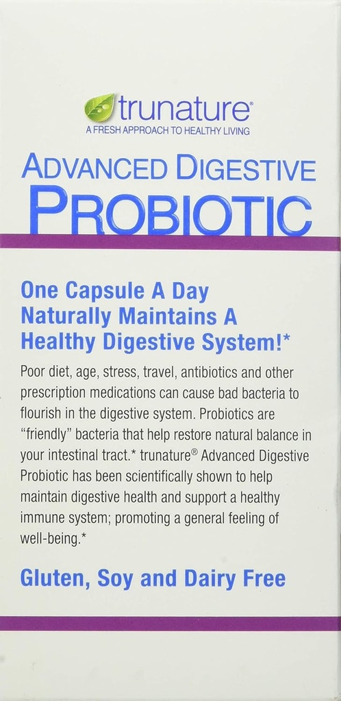 Trunature Advanced Digestive Probiotic, White, 100 Count 4
