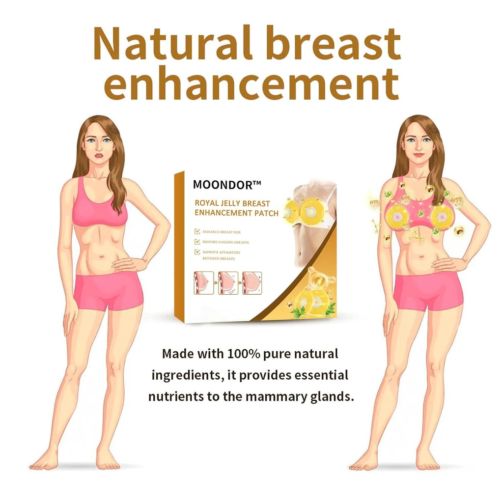 MOONDOR Royal Jelly Breast Enhancement Patch – Natural, Breathable, and Nourishing Firming Patch for Women (2Pack) 6