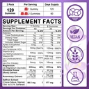 Magnesium Glycinate + L-MethylFolate 15mg & Methyl B12 Gummies, 4 Pack 3