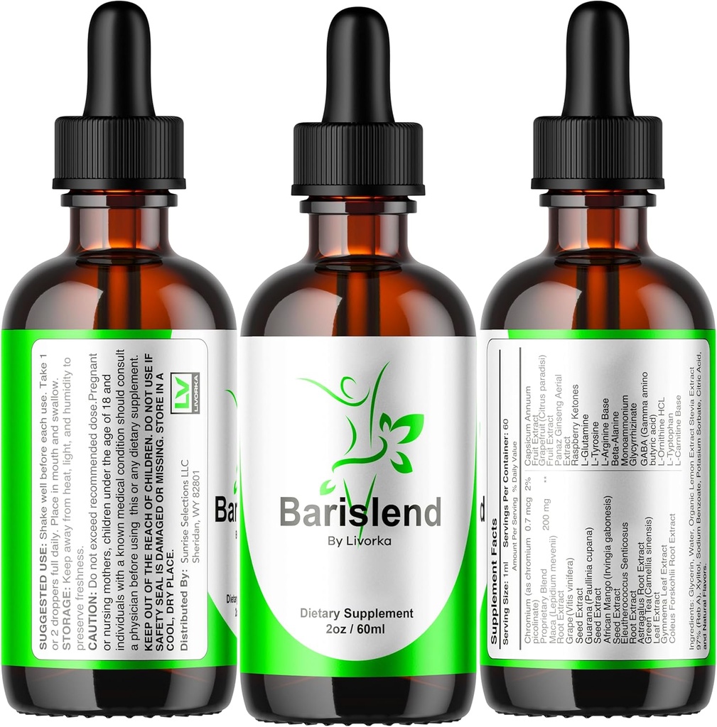 (5 Pack) Barislend Drops, Official Barislends Advanced Liquid Drops Formula, BarislendDrop Supplement Premium Liquid Supplement Support, 5 Bottles for 5 Month 5