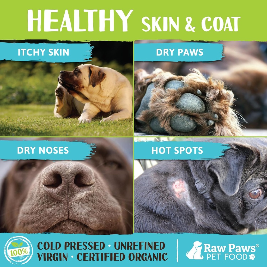 Raw Paws Organic Virgin Coconut Oil for Dogs & Cats, 4-oz - Supports Immune System, Digestion, Oral Health, Thyroid - All Natural Allergy Relief for Dogs - Hairball Relief 3