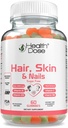 Health Dose Hair Skin Nails with Biotin 5000 mcg, Vitamin A,D3,C & B6, Gluten & Sugar Free, Coconut & Strawberry Flavor 60 Count Gummies. 2