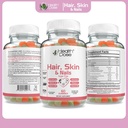 Health Dose Hair Skin Nails with Biotin 5000 mcg, Vitamin A,D3,C & B6, Gluten & Sugar Free, Coconut & Strawberry Flavor 60 Count Gummies. 3