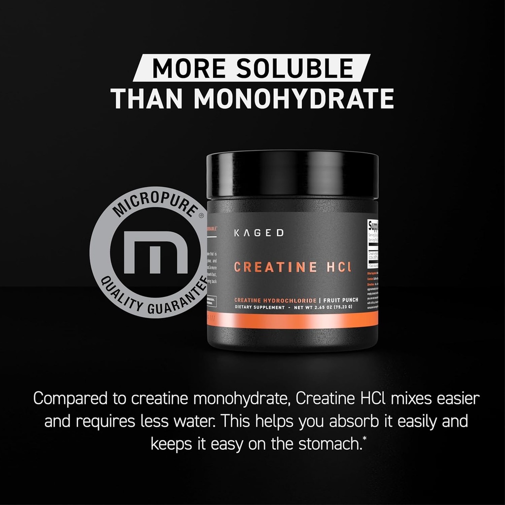 Kaged Creatine HCl Powder, Unflavored, Muscle Building and Recovery Supplement, Patented Formula, Highly Soluble Powder, 75 Servings 3