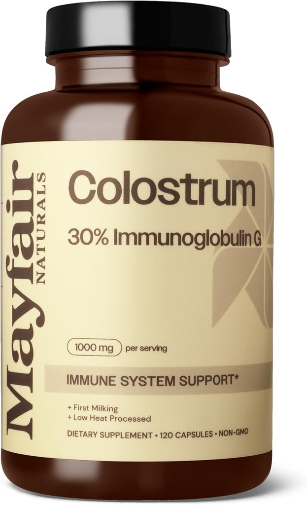 Colostrum Supplement 1000mg, 120 Capsules, 30% IgG, Bovine Colostrum, Immune System Support 2