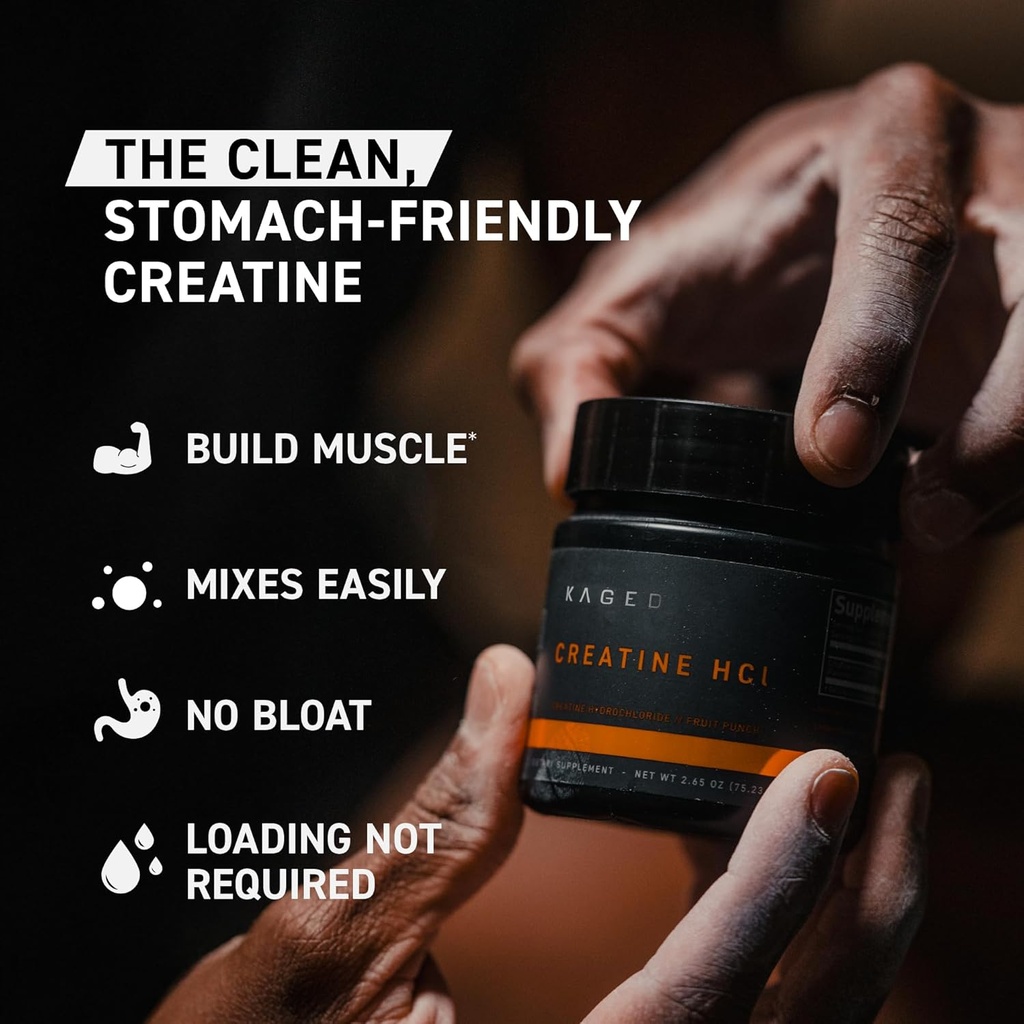 Kaged Creatine HCl Powder, Unflavored, Muscle Building and Recovery Supplement, Patented Formula, Highly Soluble Powder, 75 Servings 6