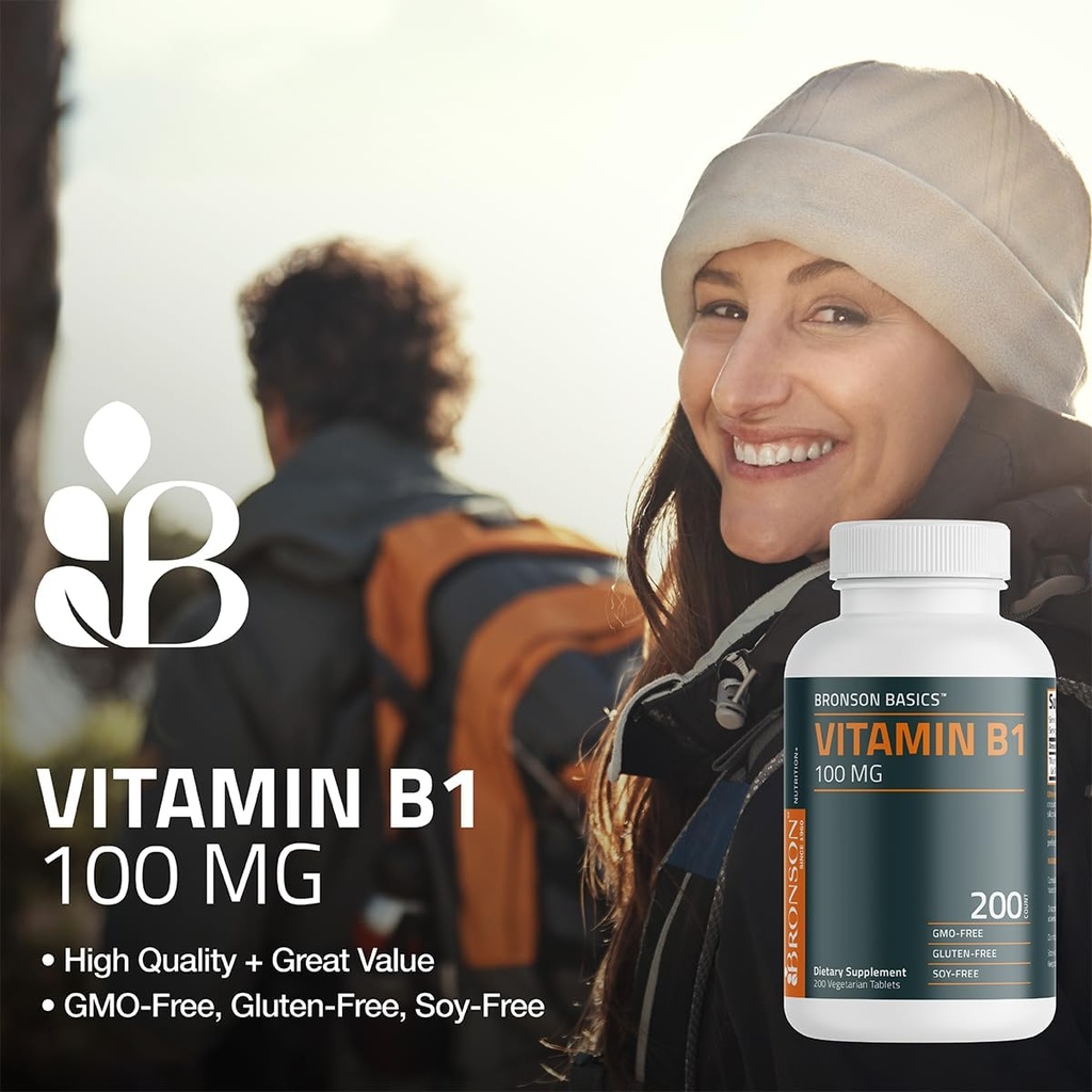 Bronson Vitamin B1 100mg, Non-GMO, 100 Vegetarian Tablets 4