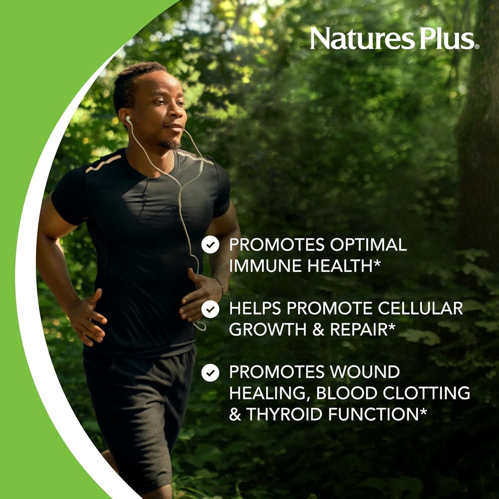 NaturesPlus Zinc - 50 mg, 90 Tablets - Supports Immune Health & Overall Well-Being - High-Potency Amino Acid Chelate Form - Gluten Free, Vegetarian - 90 Servings 5