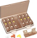 Medilax Pill Organizer 3X a Day, Pill Boxes and Organizer 3 Times a Day, Pill Box 7 Day，Pill Case with Triple-Protective, Pill Containers for Vitamins/Medication/Supplements, Coffee 2