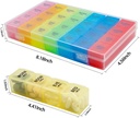 Weekly Pill Organizer 4 Times a Day, 7-Day Pill Boxes, Monthly Medication Organizer 28 Days Portable Compartments & Moisture-Proof Outer Case for Vitamins, Fish Oils, Supplements(Color) 5
