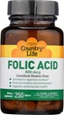 Country Life - Folic Acid 800 mcg - 250 Tablets 2