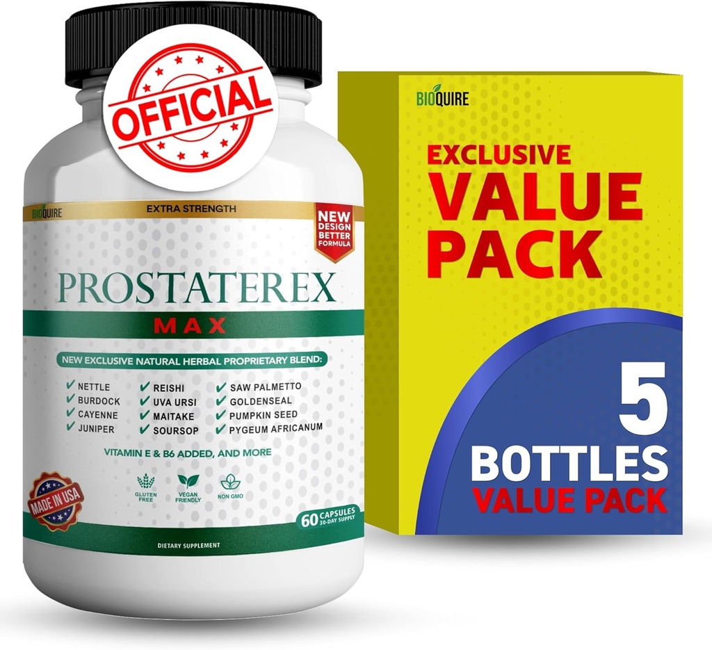 ProstateRex Max Extra Strength Prostate Health Support Supplement, Saw Palmetto, Vegan, Non-GMO, Gluten-Free – 300 Capsules (5) 2