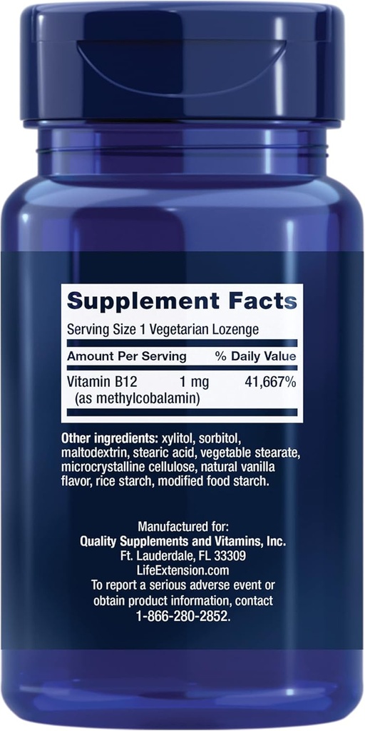 Life Extension Vitamin B12 Methylcobalamin 1mg & Vitamin D3 125 mcg (5000 IU) Supplement Bundle - 60 Count 4