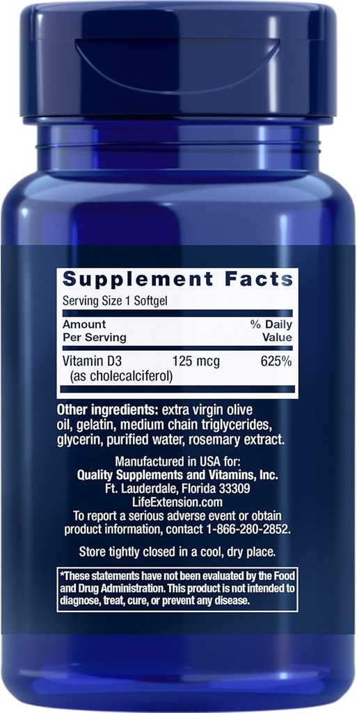 Life Extension Vitamin B12 Methylcobalamin 1mg & Vitamin D3 125 mcg (5000 IU) Supplement Bundle - 60 Count 6
