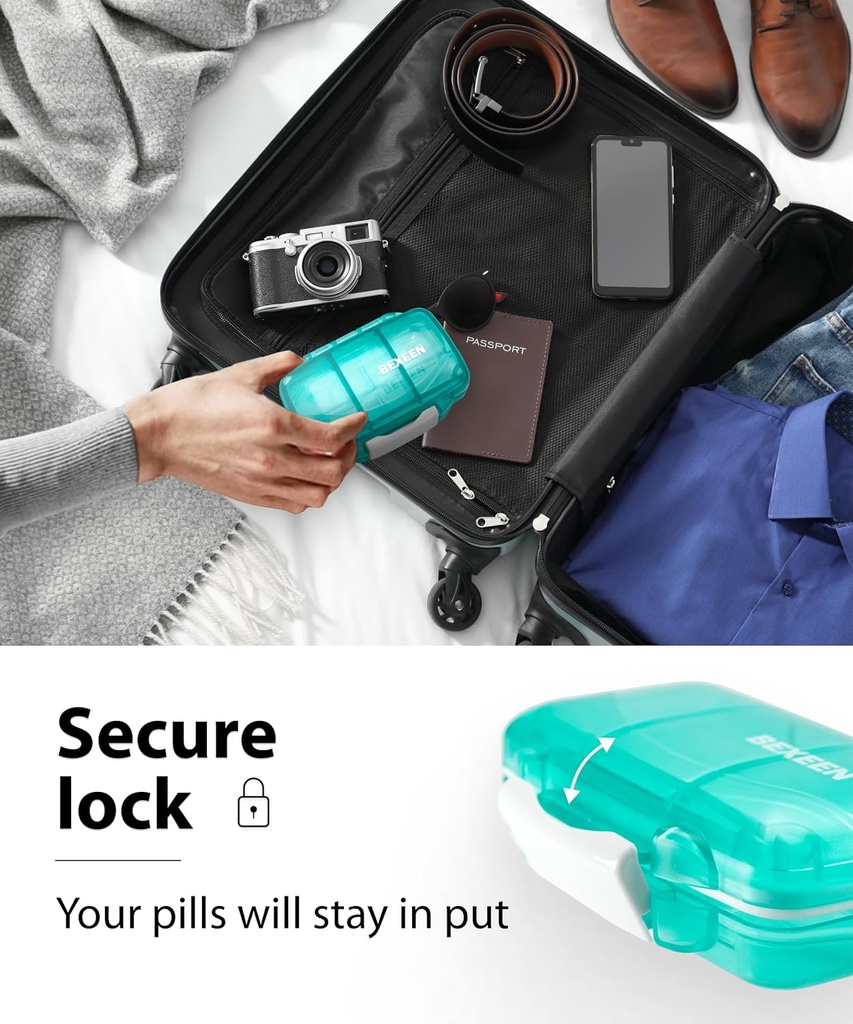 Travel Pill Organizer – Compact Medicine Kit for Purse, Portable Pharmacy Pill Box with Labels, Moisture-Proof Vitamin & Supplement Holder with 7 Secure Compartments for Home & Travel 5