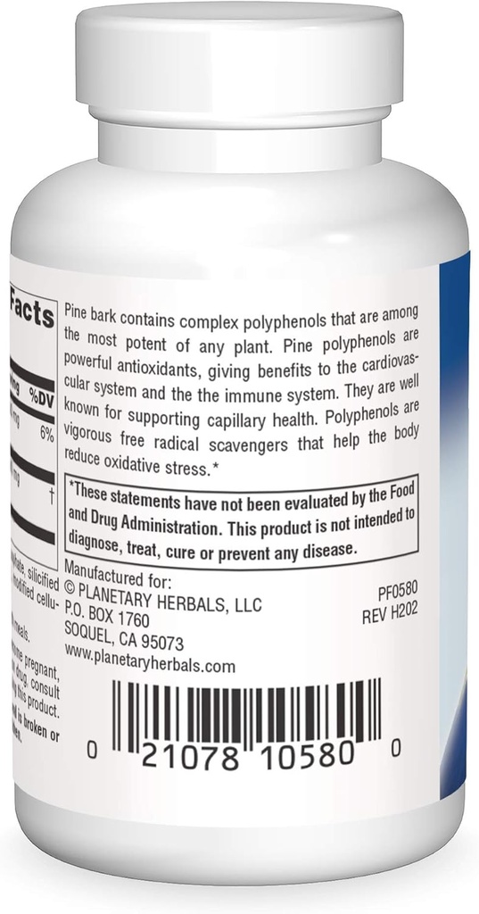 Planetary Herbals FS Pine Bark Extract Tablets, 150 mg, 30 Count 3