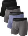 BAMBOO COOL Men's Ultra Breathable Underwear,No Riding Up Boxer Briefs with ComfortFlexible Waistband,Multipack 2