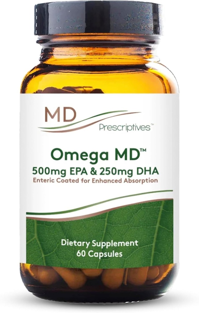 MD Prescriptives Omega MD Supplement - 500 EPA & 250 DHA Omega 3 Fish Oil - Supports Brain Health & Joints* - No Fishy Smell - 60 Softgels 2