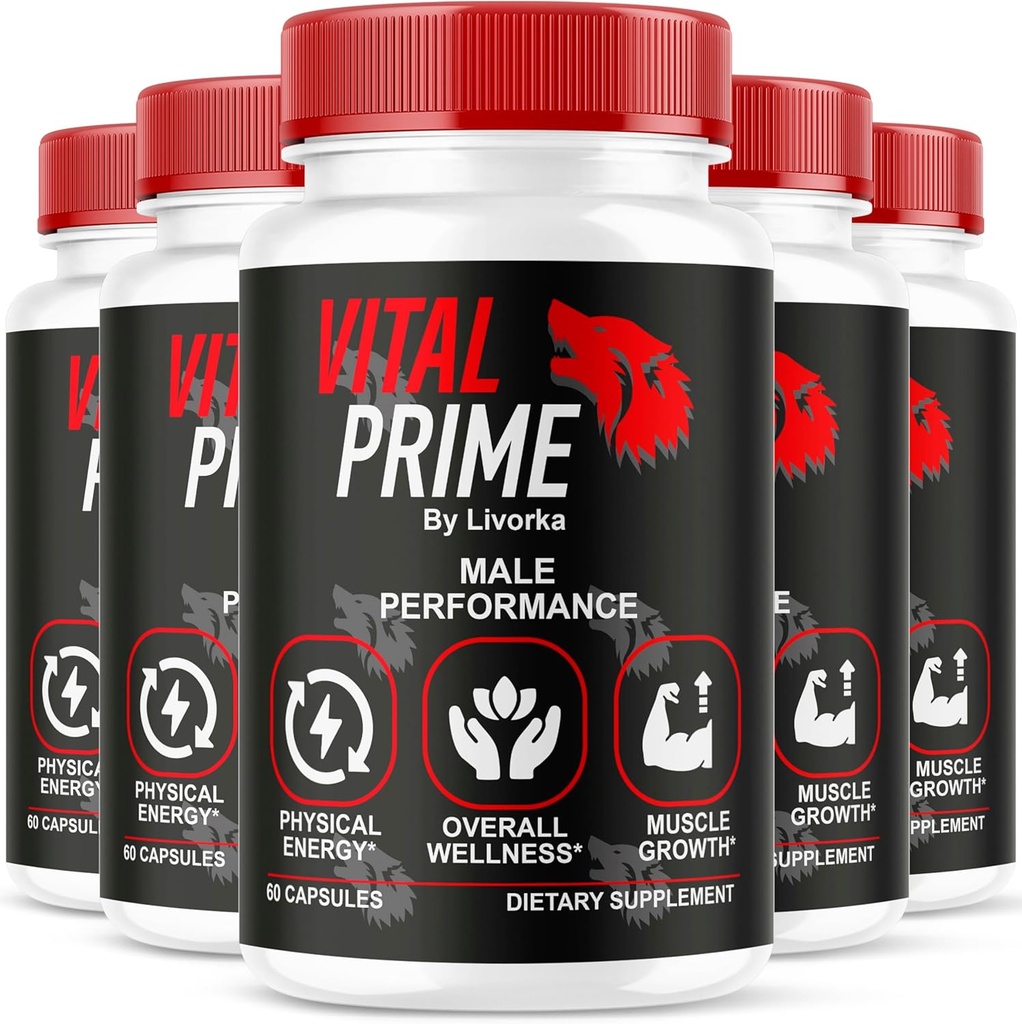 LIVORKA Vital Prime for Men, Advanced Formula, Dietary Supplement Support Capsules for 5 Months, Pack of 5 2