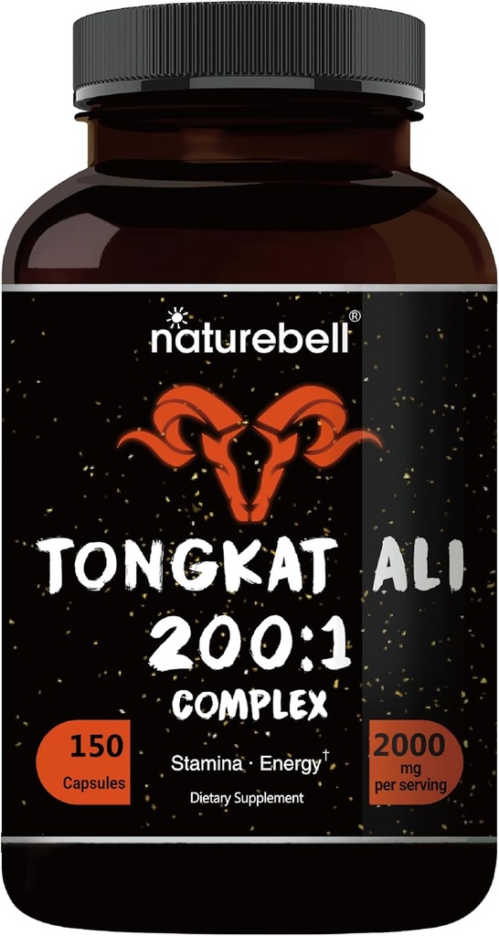 Tongkat Ali 200:1 (Longjack) Extract for Men, 2000mg Per Serving, 150 Capsules, Indonesia Origin, Eurycoma Longifolia | with Panax Ginseng for Energy, Stamina, & Male Health Support 2