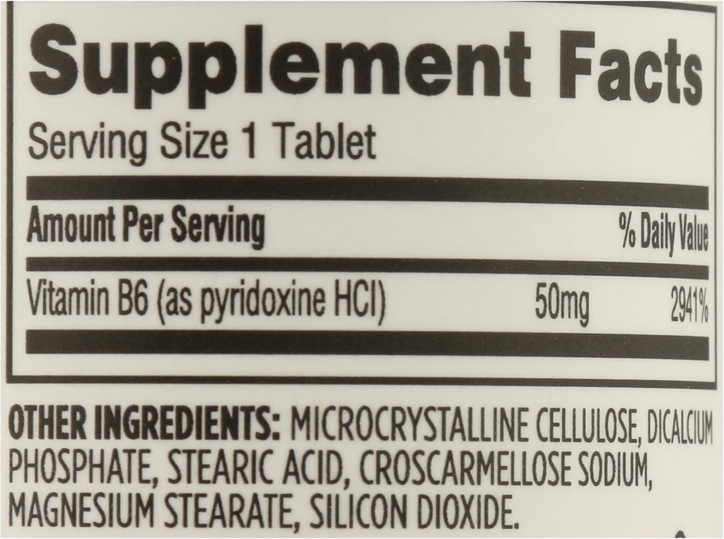 365 by Whole Foods Market, Vitamin B6 50Mg, 50 Count (Pack of 2) 6