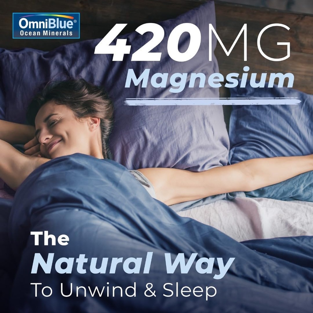OmniBlue Ocean Minerals 8oz & OceanPower Topical Spray 6oz | Pure Magnesium | 70+ Trace Minerals | No Additives | Complete Mineral Replenishment 5