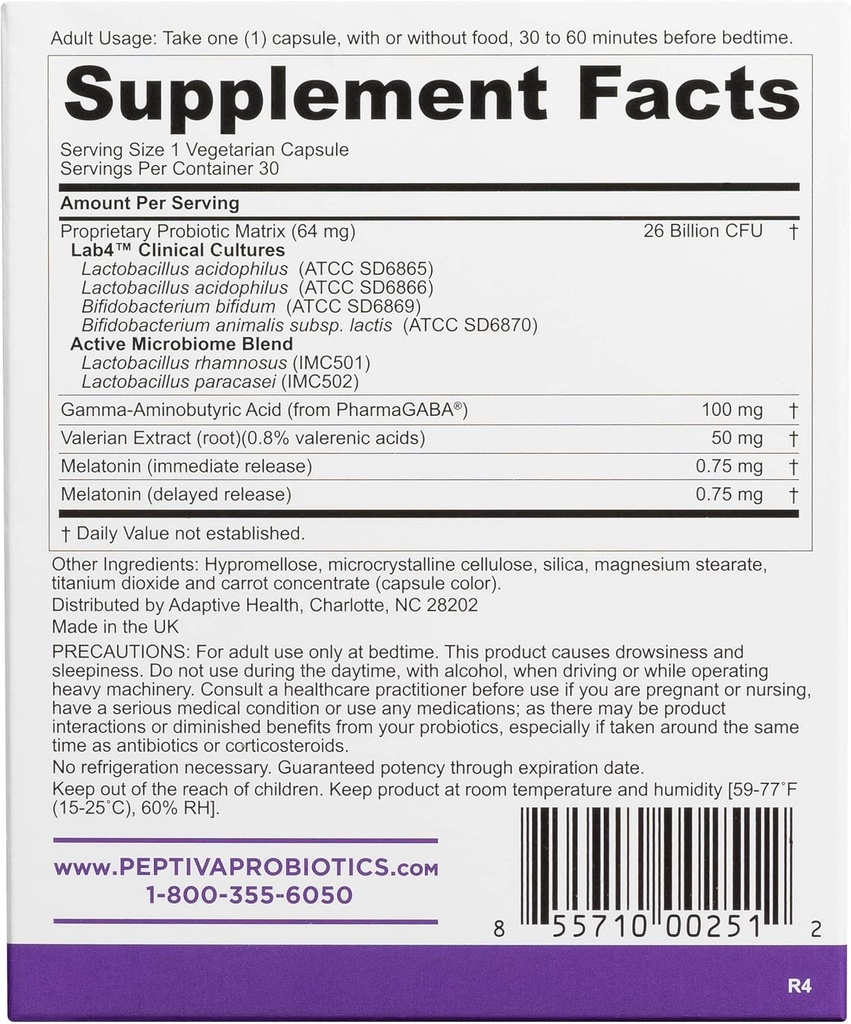 Peptiva Probiotic and Sleep Support 30 Count Digestive Enzyme 30 Count 4